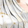 thumbnail image 3 of White Gold Leaf Marble Pattern Blanket,Comfortable Soft Flannel Throw Blanket,All Season,Warm Lightweight Blankets for Sofa Bed Couch Living Room Chair,30"x40", 3 of 4