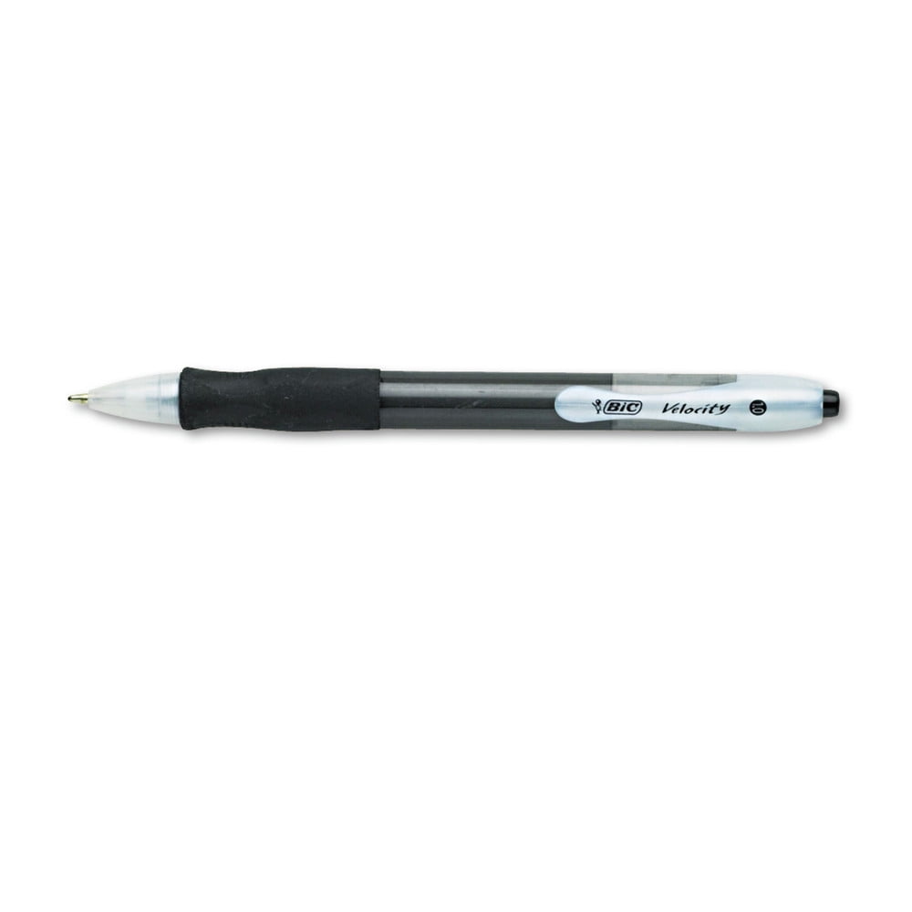 BIC VLG11 BLK Velocity Retractable Ballpoint Pen, Black Ink, 1mm, Medium (1-Dozen)