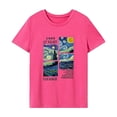 thumbnail image 1 of Camiseta para mujer de verano Activewear disfraz moda básica camiseta para el trabajo playa Rosa Rosa, 1 of 7