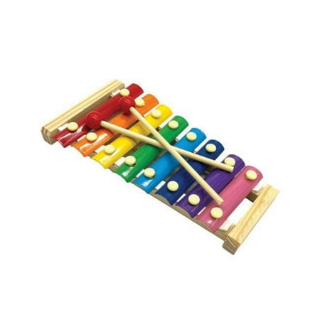 Kole Imports GA062-8 Rainbow Xylophone Instrument with Sticks - Pack of 8