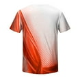 thumbnail image 4 of HKEJIAOI T-Shirt d'Été à Manches Courtes pour Hommes avec Imprimé Dégradé et Bordure Rayée, Col Rond, 4 of 5