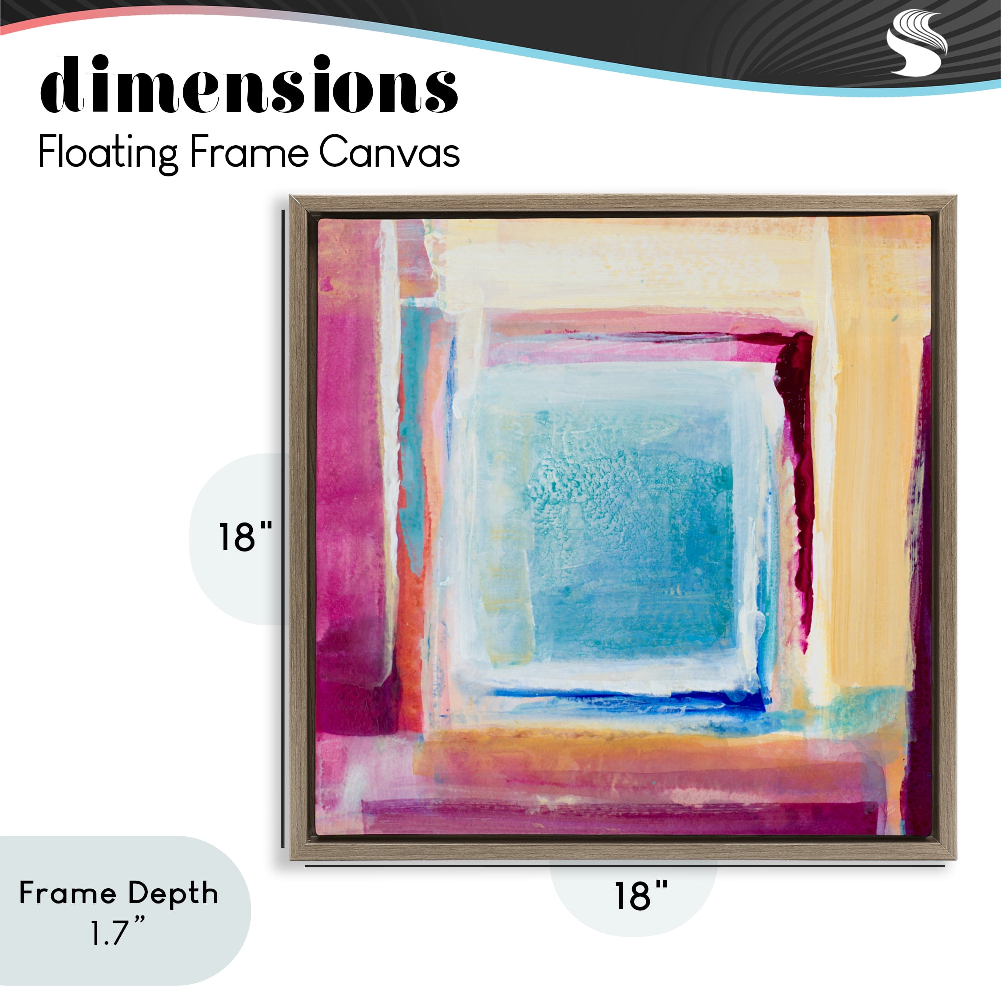 Stupell Industries Bright Colors New Day Brown Framed Floater Canvas Wall Art, design by Lanie Loreth