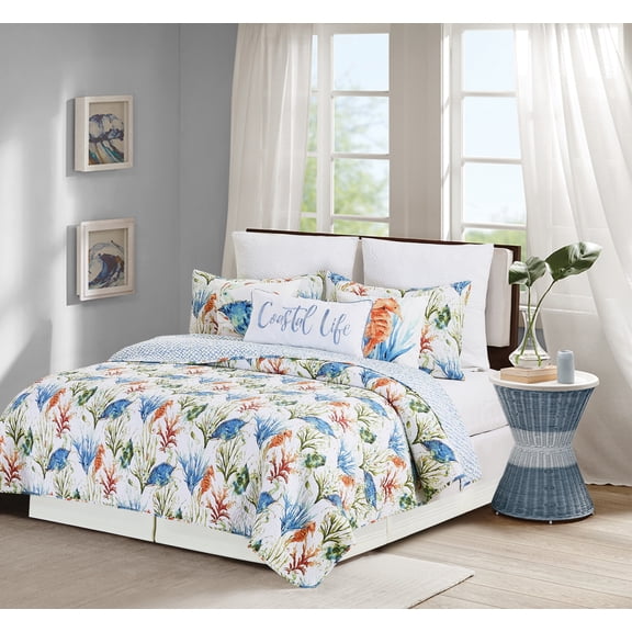 Coastal Haven Full/Queen 3-Piece Cotton Bed Quilt Set
