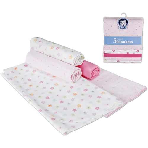 gerber 5 pack flannel blankets