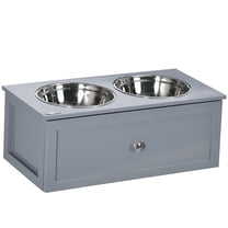Elevated Dog Bowls Raised Pet Feeding Station with Storage for Medium Dogs