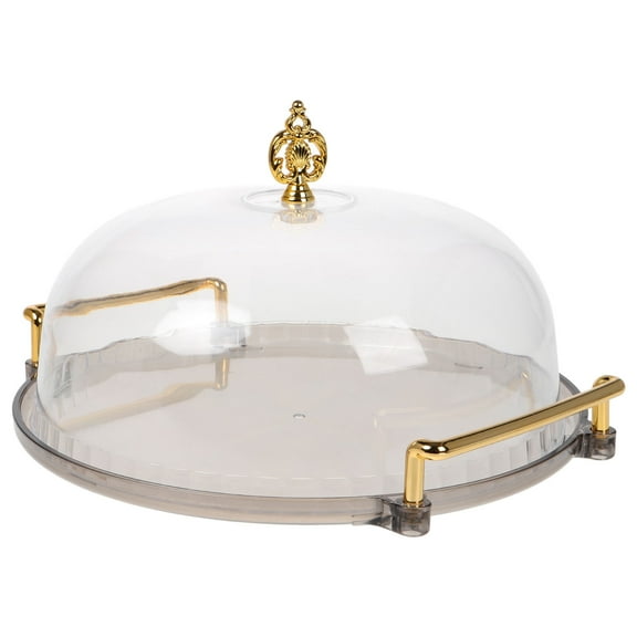 ETHZZLE Fruit Cake Plate Transparent 1 Set 11.4X11.4X6.5In