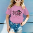 thumbnail image 2 of MIXUE Tween Girls Tops & T-Shirts Summer Back To School Letter Print Round Neck Short Sleeve Fashion Casual Graduation Season T Shirts Daily-Wear,Pink,10-11 Years, 2 of 4