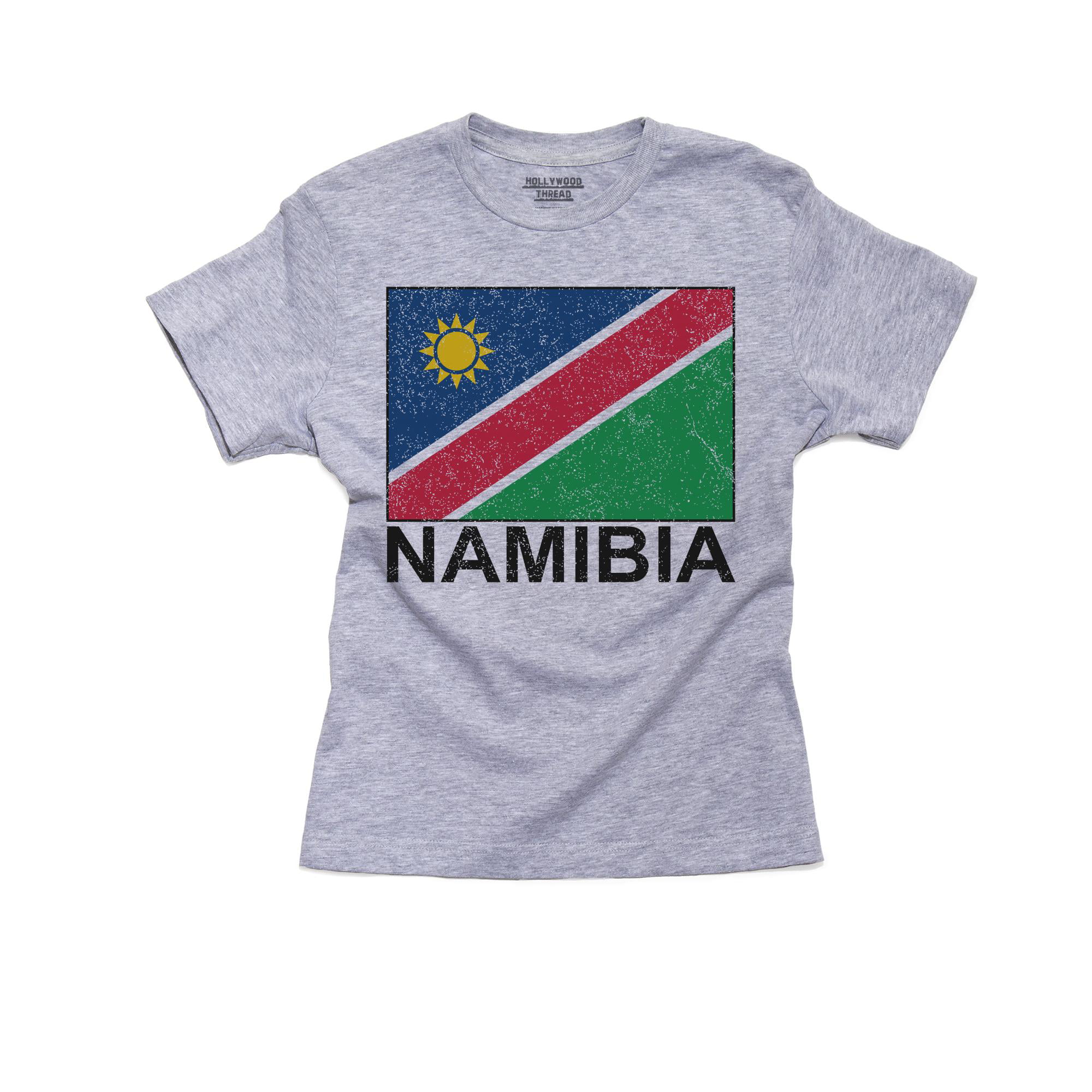 Namibian  Flag  T shirt classic round neck short sleeved choice of sizes and colours,