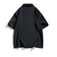 thumbnail image 3 of Chiccall Mens Button Down Shirts Solid Summer Short Sleeve Beach Tops Blouse with Pocket XL Black, 3 of 5