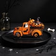 thumbnail image 5 of JWZZYD Halloween Tabletop Decorations Indoor, Truck Wooden Tabletop Decor, Striped Checkered Pumpkin Flat Ornament, Vintage Fall Halloween Thanksgiving Mantel Home Desk Decor, 5 of 6