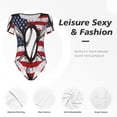 thumbnail image 4 of Hirioo Vintage Baseball American Flag for Women's Round Neck Short-sleeved Onesie Basic Bodysuits-Medium, 4 of 7