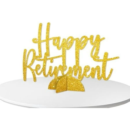 Happy Retirement Table Centerpiece, Gold Glitter Retired Paper Free Standing for Men Women, Retirement Script Table Centerpiece for Office Farewell Party Supplies$$Electronics Accessories