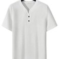 thumbnail image 2 of Mens Henley Shirts Short Sleeve Waffle Casual Tees Summer Athletic Work Gym T Shirts, 2XL, 2 of 7