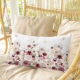 thumbnail image 4 of Red Spring Floral Pillow Covers, Linen Long Throw Pillow Case, Elegant Pastoral Flowers Watercolor Holiday Pillow Protector Decorative Cushion Cover for Living Room/Bedroom 16" x 24", 4 of 8