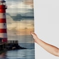 thumbnail image 3 of Creowell Ocean Boat Lighthouse Shower Curtain Set with Hooks, Cloth Fabric Bathroom Decor, 100% Polyester Washable Shower Curtain 60x72, 3 of 7