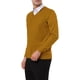 thumbnail image 4 of Suéter de punto de color sólido de manga larga con cuello en V INSPIRE CHIC para hombres marrón S, 4 of 5