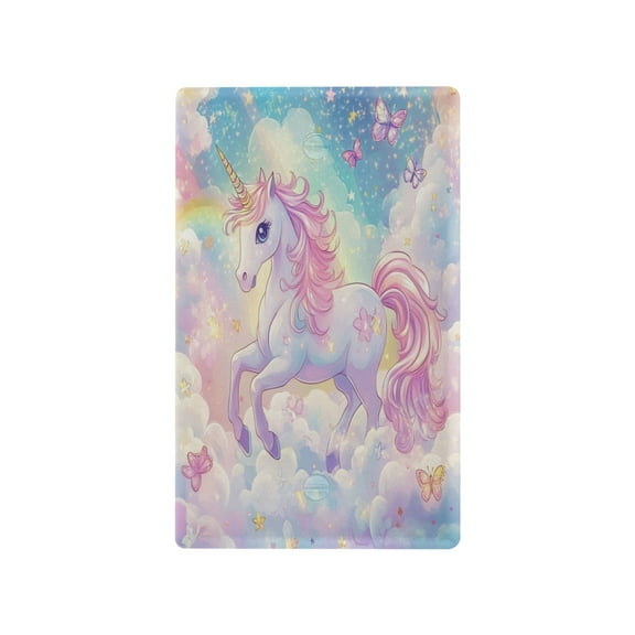 Rainbow Colors Unicorn Light Switch Cover Switch Plate Outlet Cover Plug Cover for Electrical Outlet