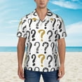 thumbnail image 5 of Questions Marks Men's 3d Print Casual Button Down Shirts, Novelty Hawaiian Short Sleeves M, 5 of 8