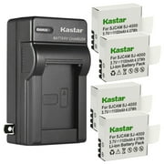 Kastar 4-Pack Battery and AC Wall Charger Replacement for Megadream MeGoodo Merdumia Muson, MOSPRO FT7500, Neewer Novatek NZACE, ODRVM OnLyee, Peyou Pictek, RioRand Remali