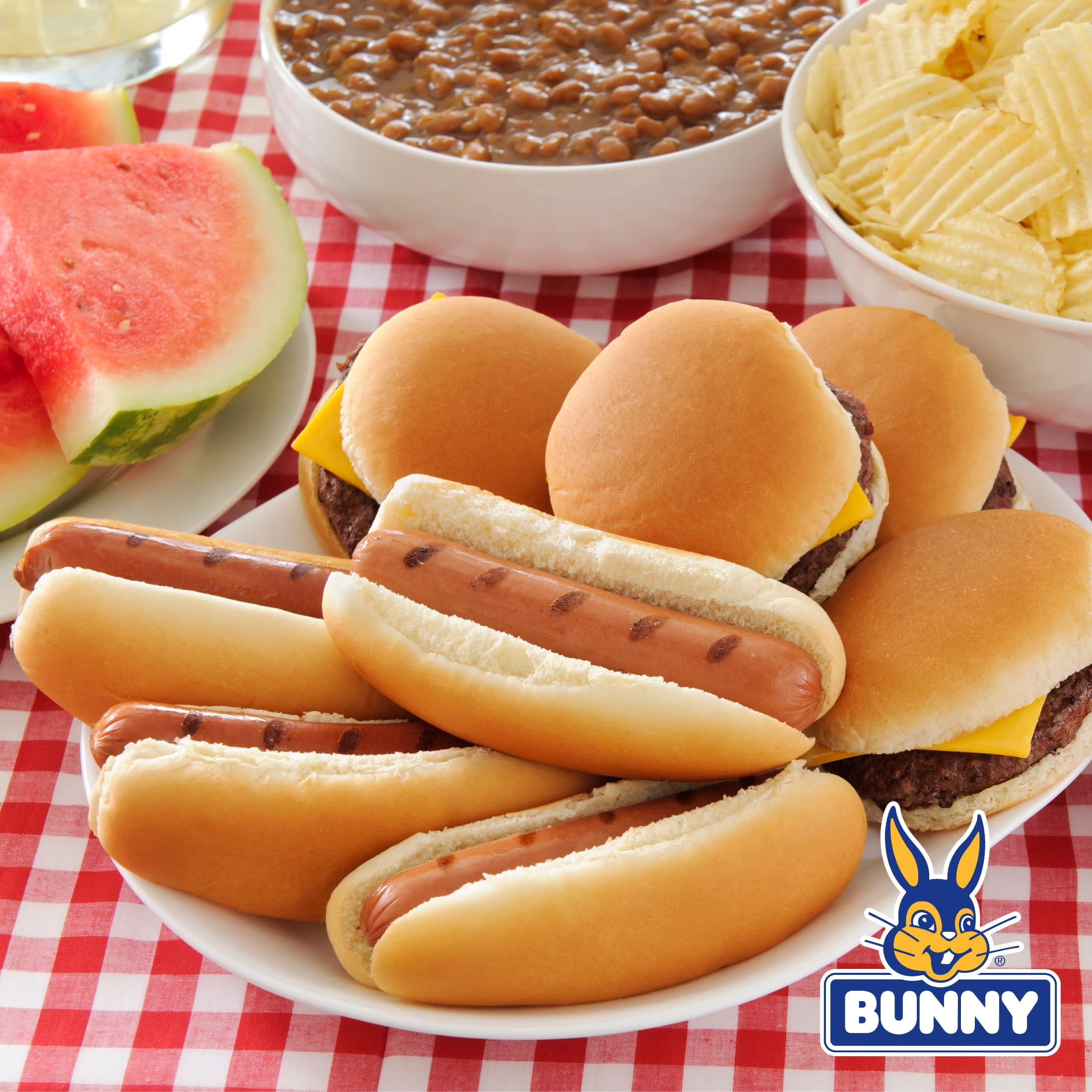 Bunny White Restaurant Style Burger Buns, Large, 12 Count, 21 oz