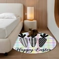 thumbnail image 2 of Round Rug 3.3Ft Washable Non-Slip, Happy Easter Circle Area Rugs for Living Room Bedroom, Black and White Carrots Colorful Plaid Indoor Floor Mats Carpet Runner for Home Decor Aesthetic, 2 of 8