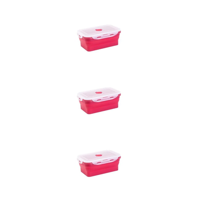 Baohd Silica Gel Convenient And Stylish Solution For Quick Lunch Break With Multiple Colors And Specifications To Choose red 350ml 3Set