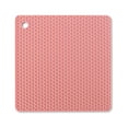 thumbnail image 1 of Heats Insulation Table Mat Dish Plate Nonslip Flexible Reusable Washable Pot Pad Square Coaster Nonslip Placemat Desk Countertop Protector Kitchen Draining Pink, 1 of 9