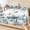 Blue White, variant on King Size Fitted Sheet Set - Blue White Pumpkins 3 Piece Bedding Sets 16" Deep Pocket Fitted Sheet with 2 Pillowcases, Thanksgiving Fall Blue Eucalyptus Leaves Brushed Microfiber Hotel Bed Sheets