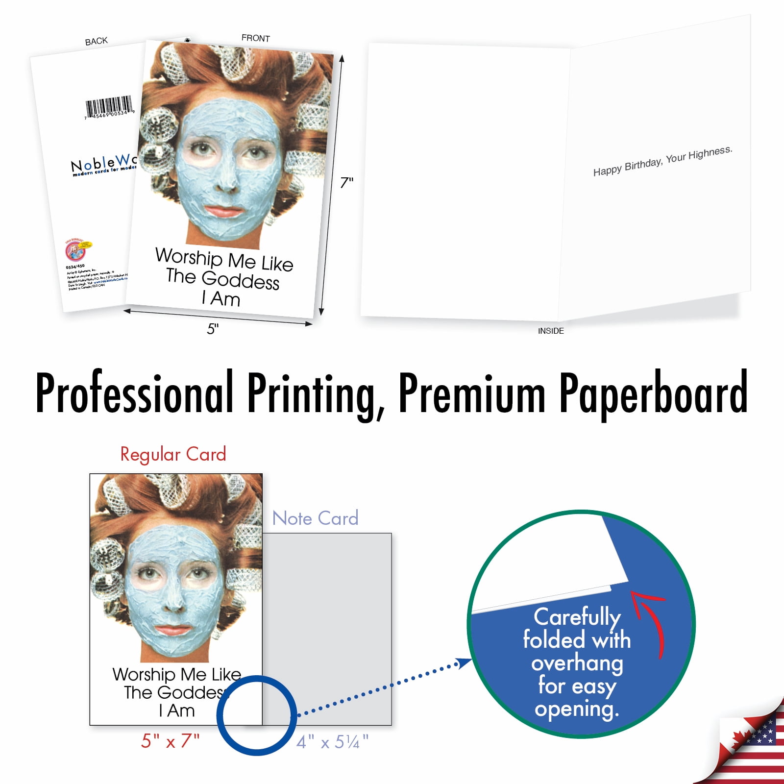 NobleWorks Ephemera Femme Festival - Pack of 36 Birthday Greeting Cards with Envelopes (4.63 x 6.75 Inch) - AC9377BDG-B1x36