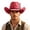 Wine, variant on SGMVNU Cowboy Hats for Men Small Brim Felts Crushable Outback Hat with Belt Strap Parties Western , , One Size