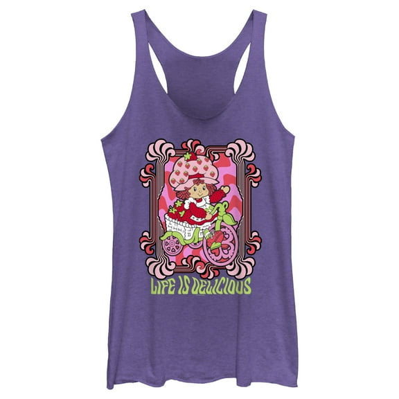 Women's Strawberry Shortcake Berry Cart Racerback Tank Top