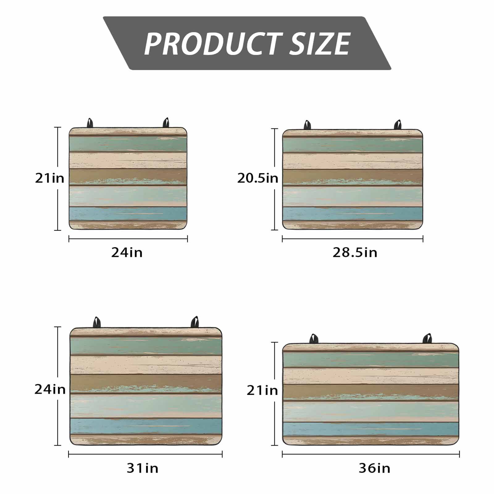Green Blue Brown Farmhouse Stove Top Cover for Electric Stove, Heat-proof & Non Slip Glass Top Stove Cover Protector, Vintage Wood Kitchen Flat Cooktop Rubber Mat 24x21 Inches