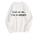 thumbnail image 4 of Women Long Sleeve Crewneck Sweatshirts Letter Printed Lightweight Loose Sweatshirts Blouse Top Half Hoodies Women Auntie Sweatshirt for Women Baggy Long Sleeve Band Hoodies Women Zip Womens Hoodies, 4 of 6
