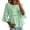 Light green, variant on Boho Tops Beach Peplum for Women 3/4 Sleeve Crew Neck Solid Color Cotton and Linen Summer Solid Color Dressy Casual Flow Top Purple Xl