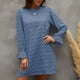 thumbnail image 5 of Vestido De Manga Larga Para Mujer, Vestido De Manga Larga Con Cuello Redondo Y Orillo Fibroso Cómodo Cuello Redondo Para Dama Para Vacaciones Para Club ANGGREK No, 5 of 6