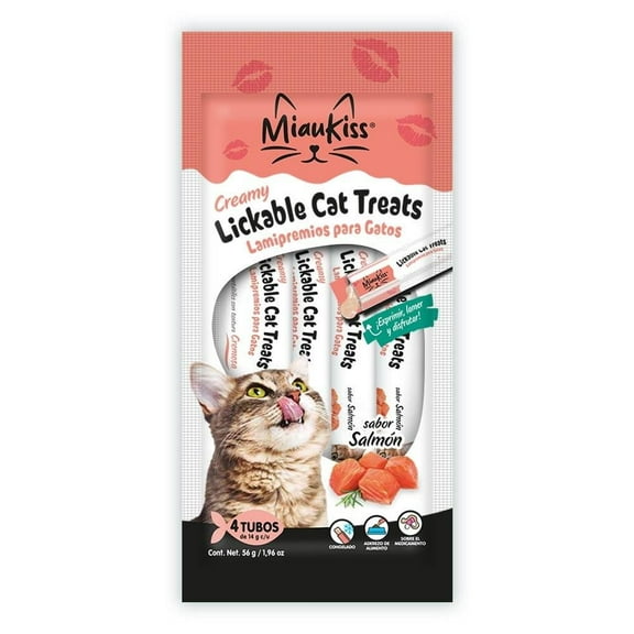 Botana Para Gato Miaukiss Lickables Sabor Salmón 4 Pack