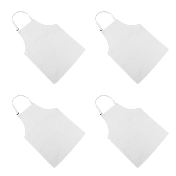 NICEXMAS Kids Painting Apron White Reusable 4Set
