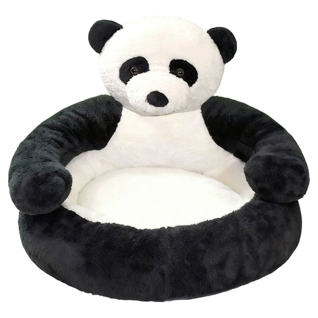 Pet Supplies Cozy Panda-Themed Bed with Arm Rests for Indoor Cats & Small Dogs Washable Cuddler Bed with Bottom -Functional Design