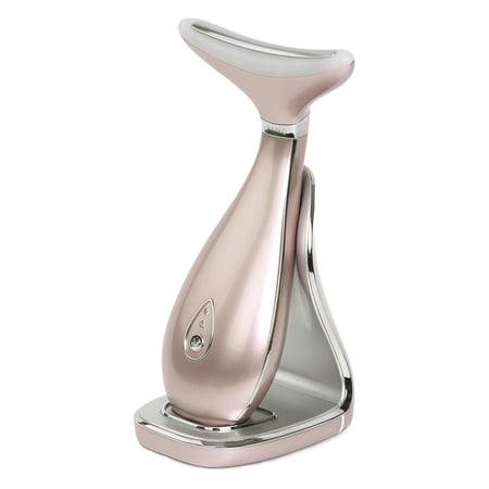 Neck Face Massager Skin Rejuvenation Beauty Massager 3-in-1 at-Home Facial Spa Tool Lifting Toning and Tightening for a Radiant Appearance (Rose Gold)