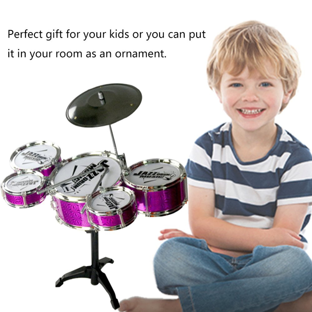 NEW 3/5 Drums Drumsticks Jazz Set Kids Instrument Learning Play Fun Musical Toy 