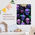 thumbnail image 6 of FMSHPON Bright Skeleton Skulls Stars Clipboard Hardboard Wood Nursing Clip Board and Pull for Standard A4 Letter 13x9 inches, 6 of 7