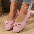 thumbnail image 4 of Willtoo Women’s Flats Round Toe Slip‑on Ballet Shoes, Bow Rhinestone Decor Soft Lightweight Dress Casual Footwear Office Dating Daily Walking Shoes, 4 of 5