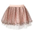 thumbnail image 2 of Little Girls Pink Coffee Polka Dot Mesh Covered Sweet Skirt 4/5, 2 of 2