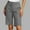 Dark Gray, variant on Women Summer Casual Solid Color Slim Button Pocket Workwear Pants Knee Length Bermuda Shorts with Pocket