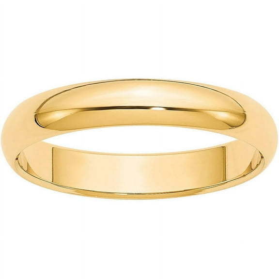 Primal Gold 14 Karat Yellow Gold 4mm Half Round Wedding Band