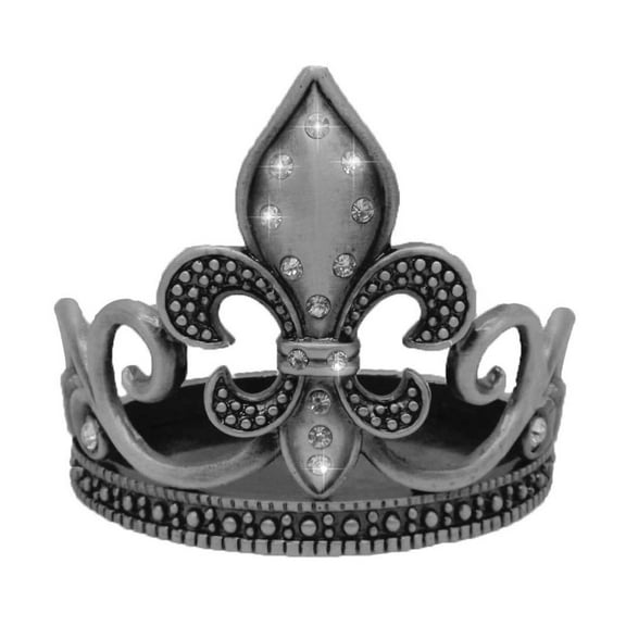 Candle or Wine Bottle Coaster - Beautiful Fleur de Lis design - Pewter - 3" dia.