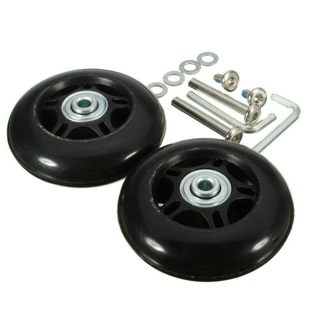 Ikemiter 1 Pair Luggage Spinner Wheels Replacement With Tools Low Noise Suitcase Rubber Swivel Caster Wheels Other Model : 80mm*24mm2pcs