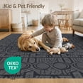 thumbnail image 4 of ODIKA 6'x9' Dark Gray Diamond Geometric Washable Area Rug Interlocking Motifs With Repeating Chain And Modern Abstract Non-Slip, Chair-Friendly, for Dining Room, Under Table, Office Décor, 4 of 7