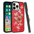 thumbnail image 3 of For Apple iPhone 16 Pro Max (6.9") Diamonds 3D Butterfly Bling Sparkly Glitter Ornaments Engraving Hybrid Metal Fashion Cover ,Xpm Phone Case [ Red Garden Butterflies ], 3 of 9
