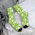 thumbnail image 5 of Disketp Green White Flowers Unisex Crew Socks Lightweight Breathable Ventilation Ankle Socks, Mid-calf socks for Daily, 5 of 6